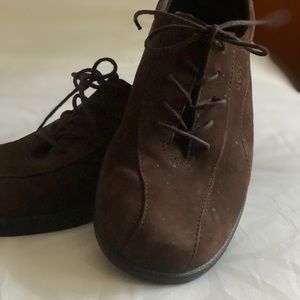 Chocolate brown suede casual flats